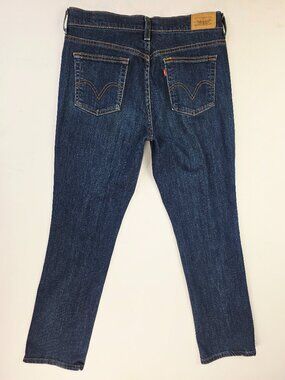 Levi's 505 Straight Leg 31 Inch Inseam Size 8 Medium Women Blue Denim Logo Jeans